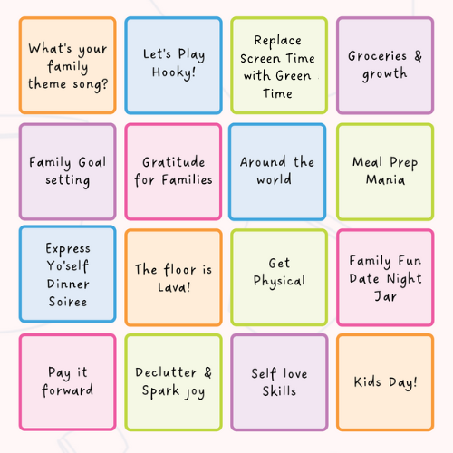 Cup-Filling Bingo- Family Edition